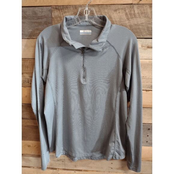 Columbia Women's Gray Fitted Quarter Zip Long Sleeve Shirt Size Large - Picture 1 of 3